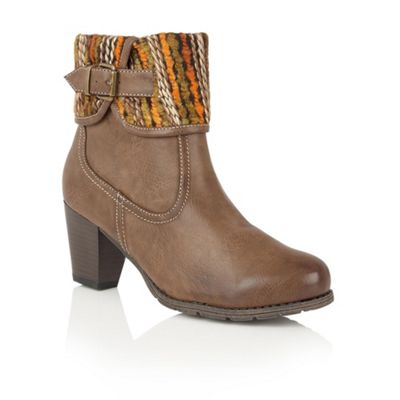 Lotus Brown 'Zalea' ankle boots